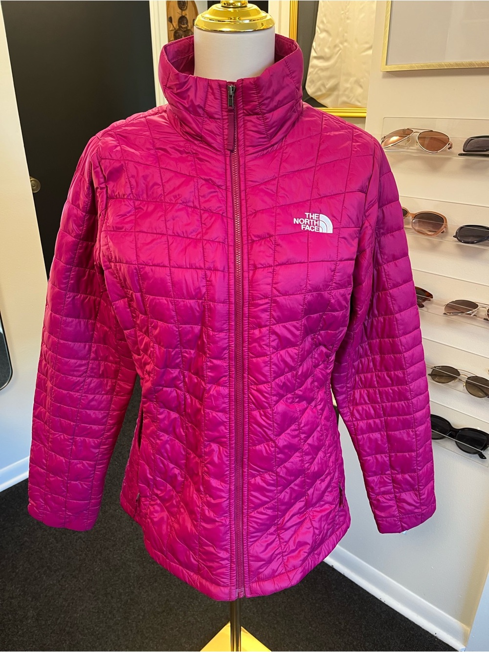 The North Face Women's Bright Fuchsia Quilted Puffer Jacket